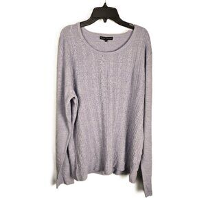 NWT Napa Valley Womens Cable Sweater XL Wisteria Heather Long Sleeves Lavender